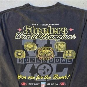 Pittsburgh Steelers Mens Size M VTG Championship Ring Longsleve t-shirt